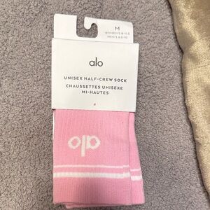 ALO Yoga Pink Half-Crew Socks